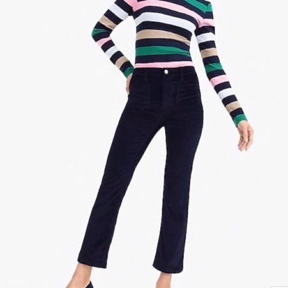 NWOT J.Crew Billie Demi Boot Crop in Velvet Black 25
